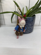 Felt Hanging Horse In Dungarees