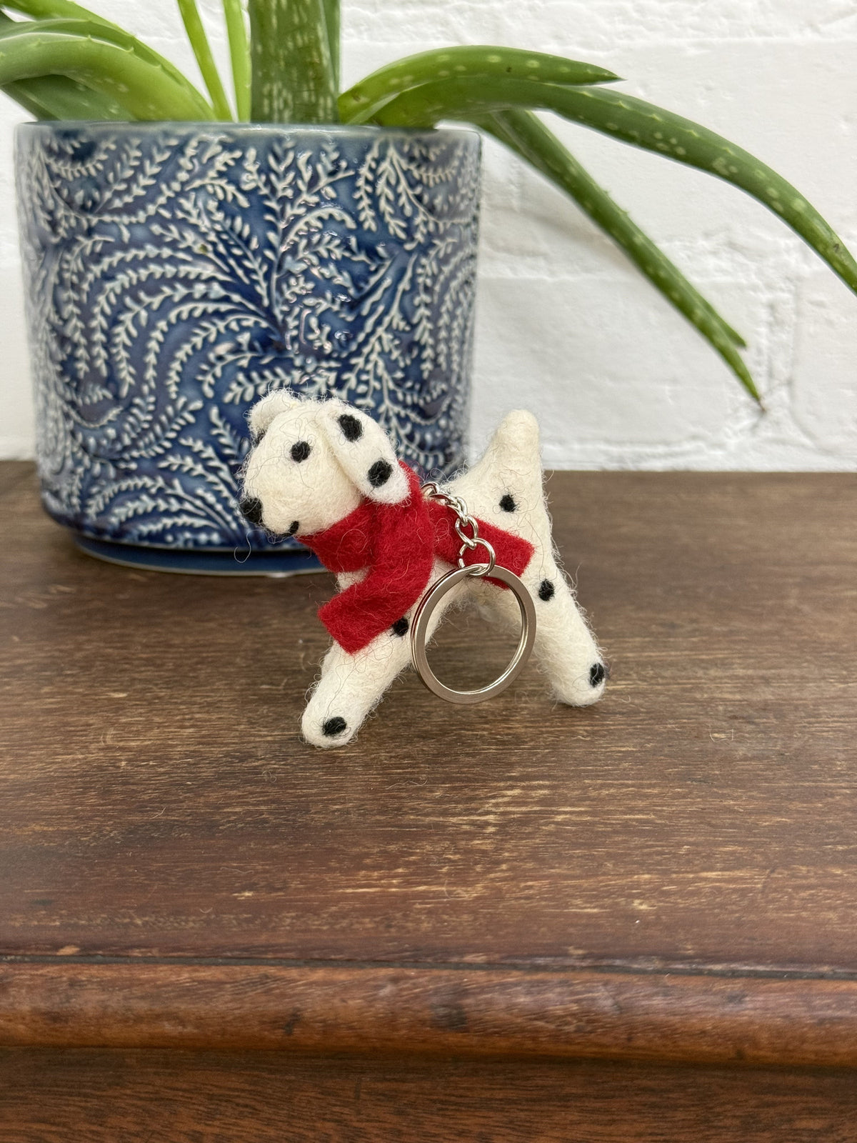 Felt Spotted Dog Keyring