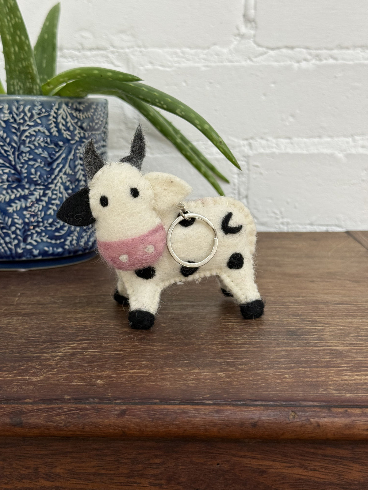 Felt Cow Keyring