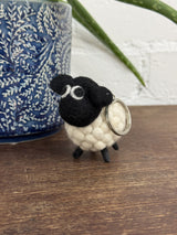 White Felt Sheep Keyring