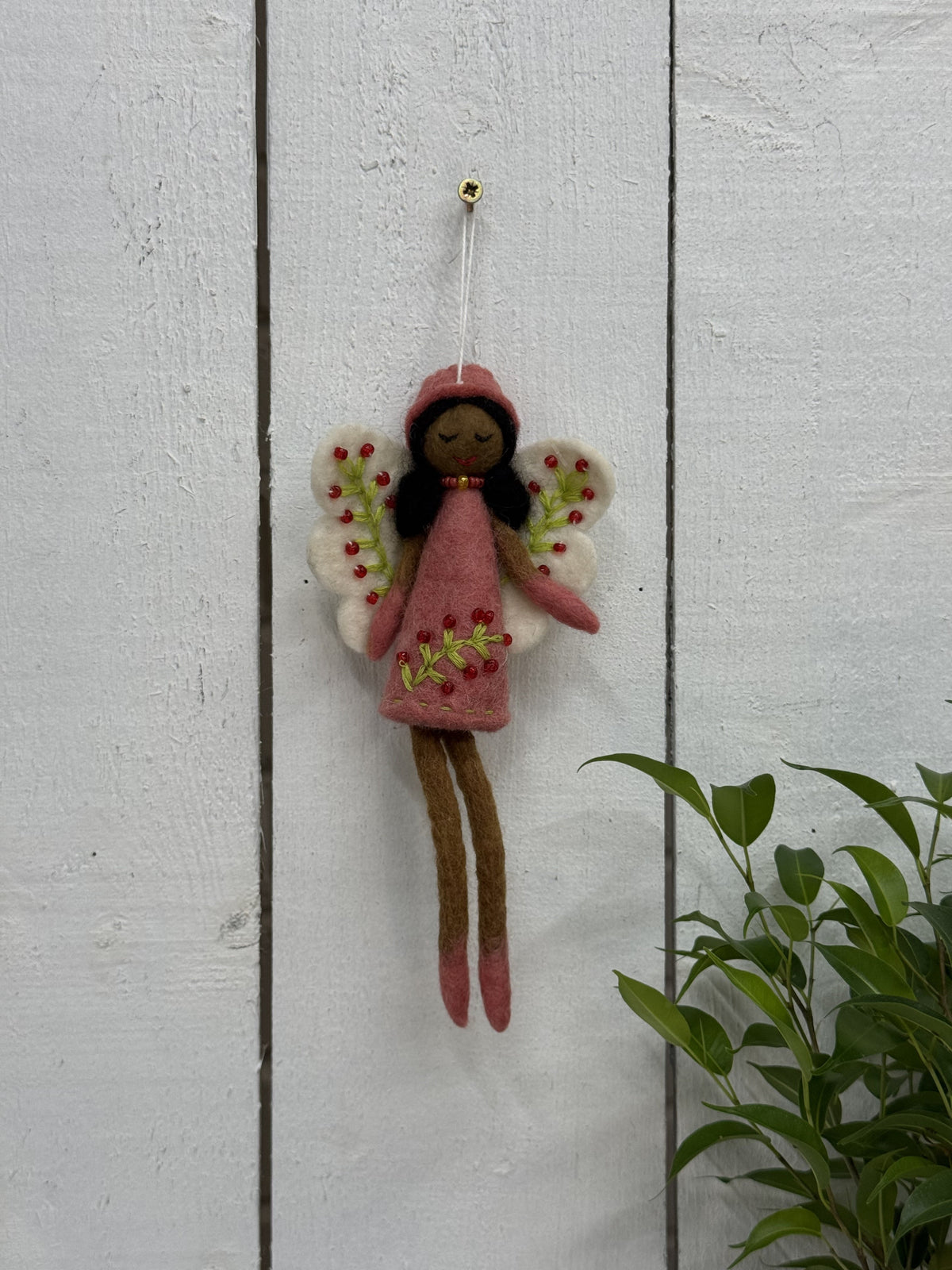 Felt Long Legged Embroidered & Beaded Fairy