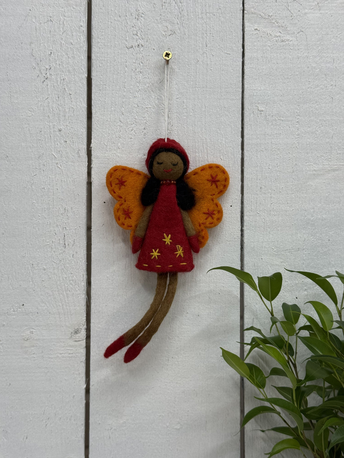 Felt Long Legged Embroidered & Beaded Fairy