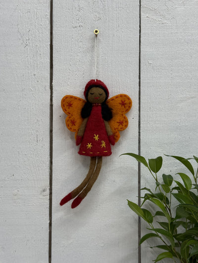 Felt Long Legged Embroidered & Beaded Fairy