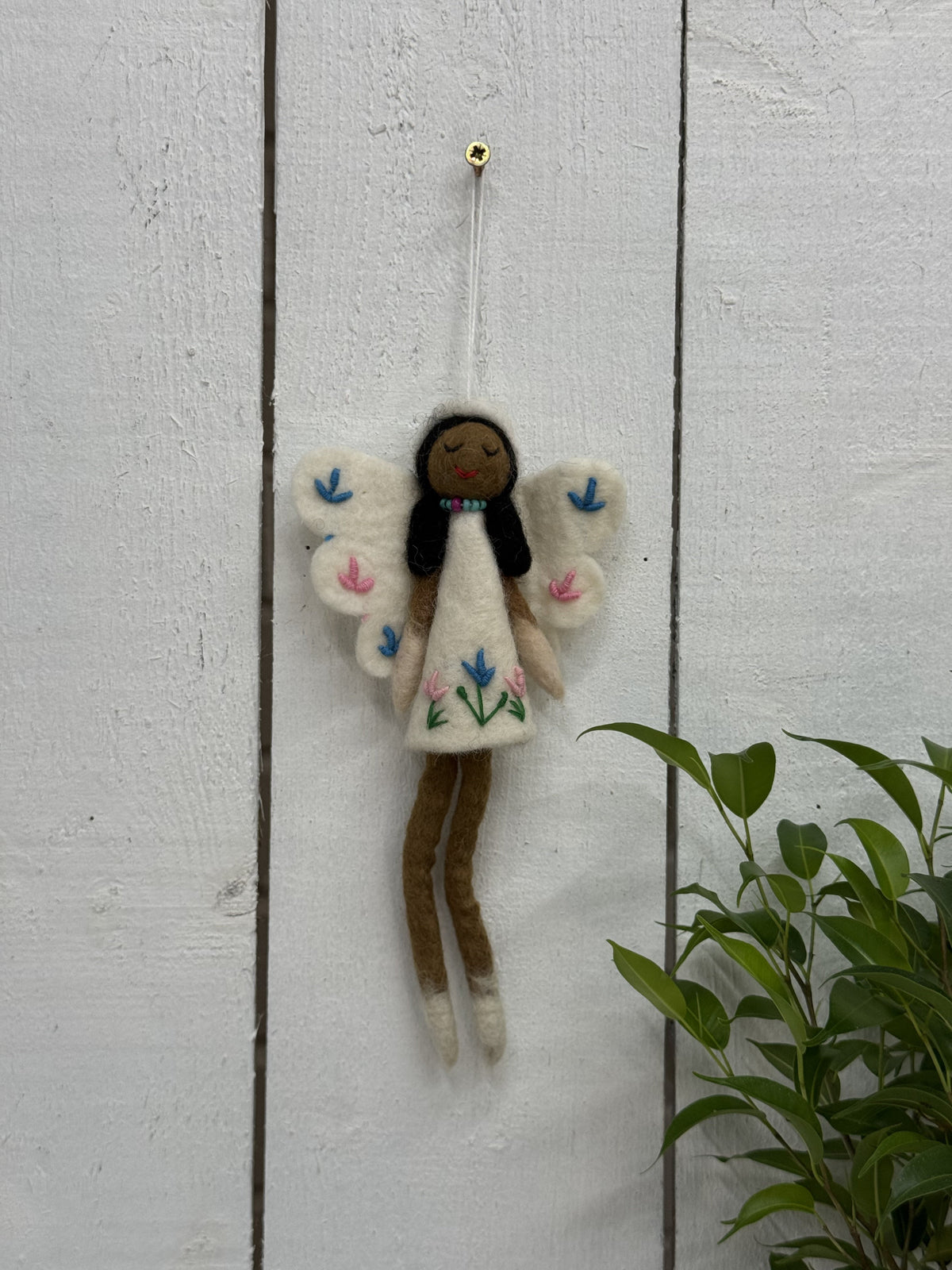 Felt Long Legged Embroidered & Beaded Fairy