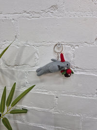 Felt Christmas Shark Keyring