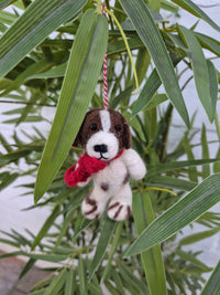 Felt Hanging Dog In Scarf
