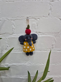 Felt Hanging Elephant In Dress