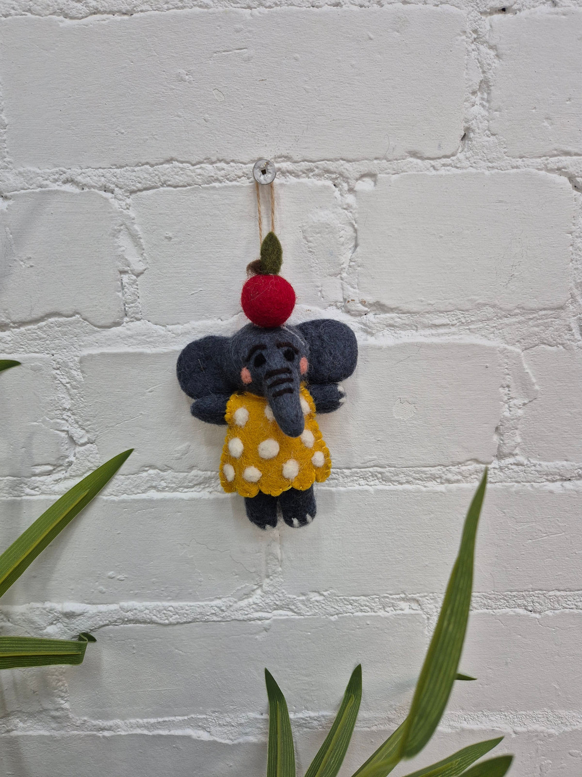 Felt Hanging Elephant In Dress