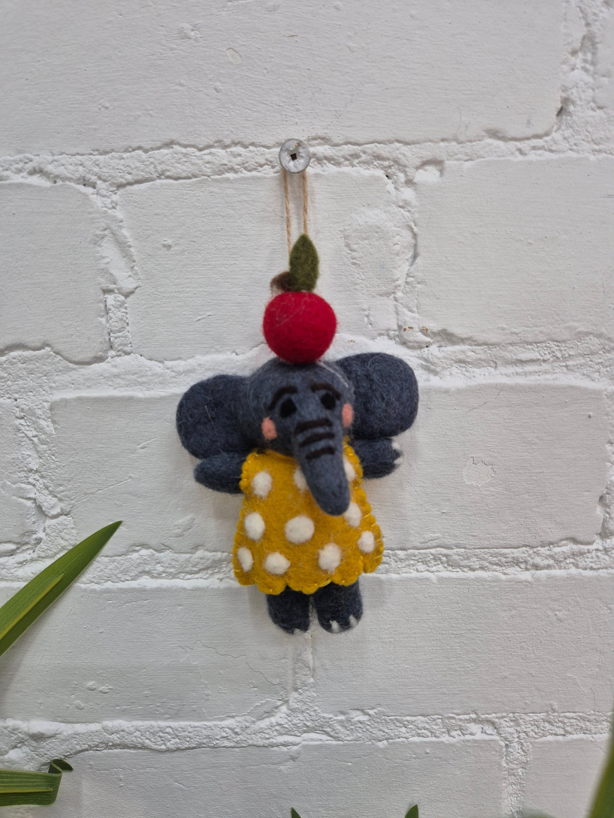 Felt Hanging Elephant In Dress