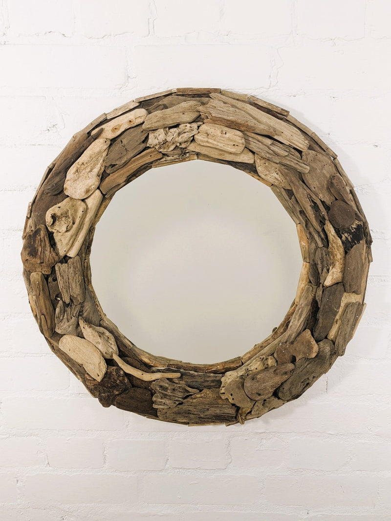 Large Round Driftwood Mirror