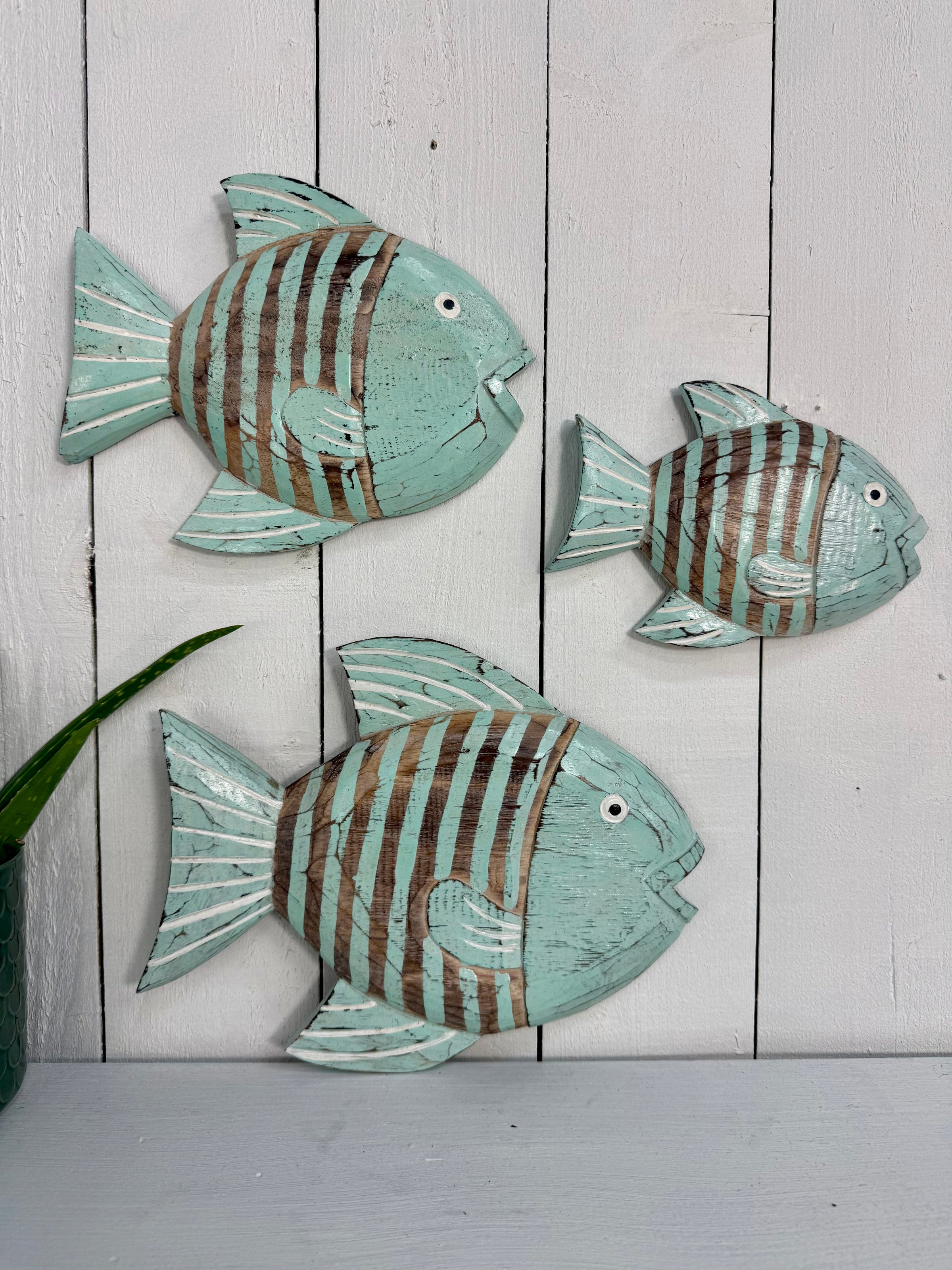 Set of Three Fish Wall Hangers