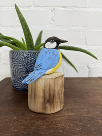 Realistic Painted Wooden Blue Tit