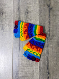 Rainbow Wool Gloves
