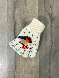 Bird Knit Fingerless Gloves