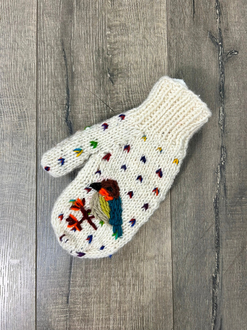 Bird Knit Mittens