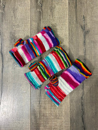 Multi Stripe Knitted Handwarmers