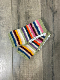 Multi Stripe Knitted Handwarmers