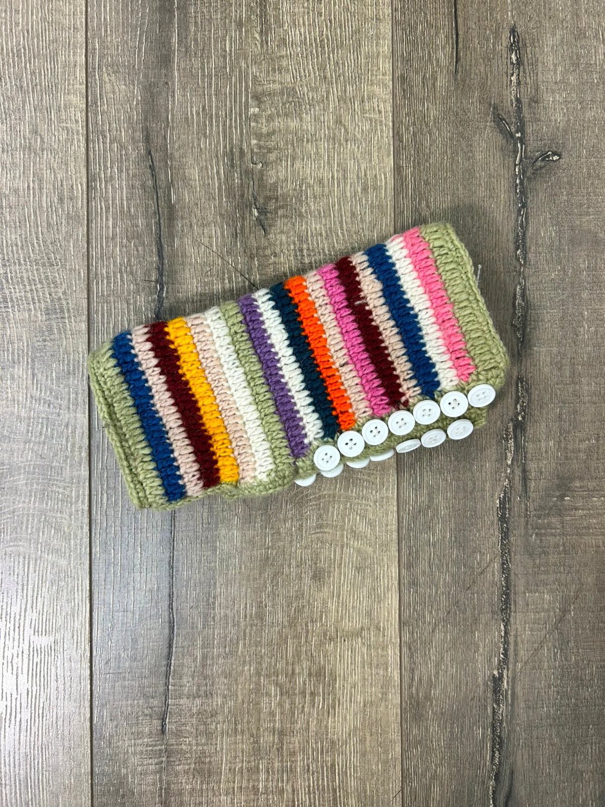 Multi Stripe Knitted Handwarmers
