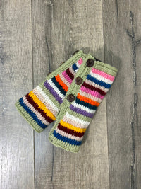 Multi Stripe Knitted Handwarmers