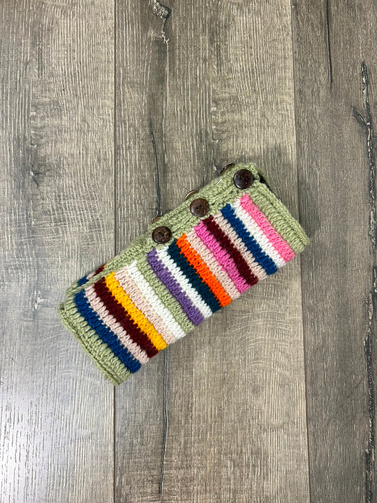 Multi Stripe Knitted Handwarmers