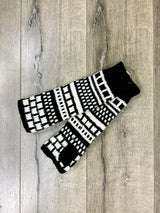 Black and White Wool Handwarmers
