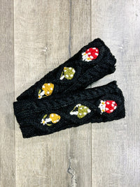 Black Mushroom Wool Handwarmers