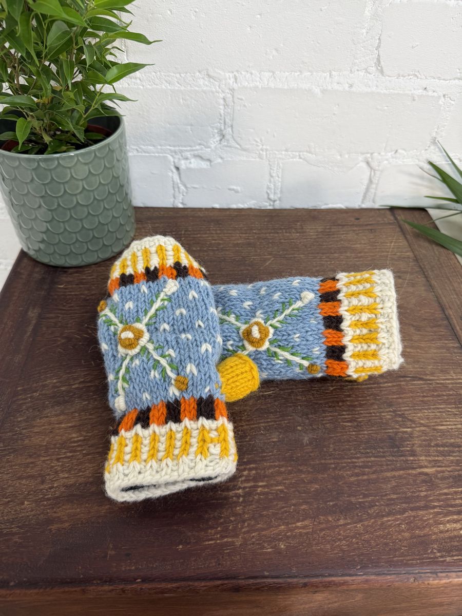 Knitted Patterned Hand Warmers