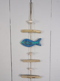 Driftwood String of Blue Fish
