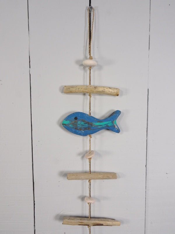 Driftwood String of Blue Fish
