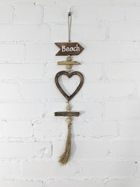 Beach & Heart String Hanger