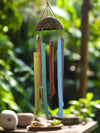Coconut Wind Chime with Rainbow Sticks