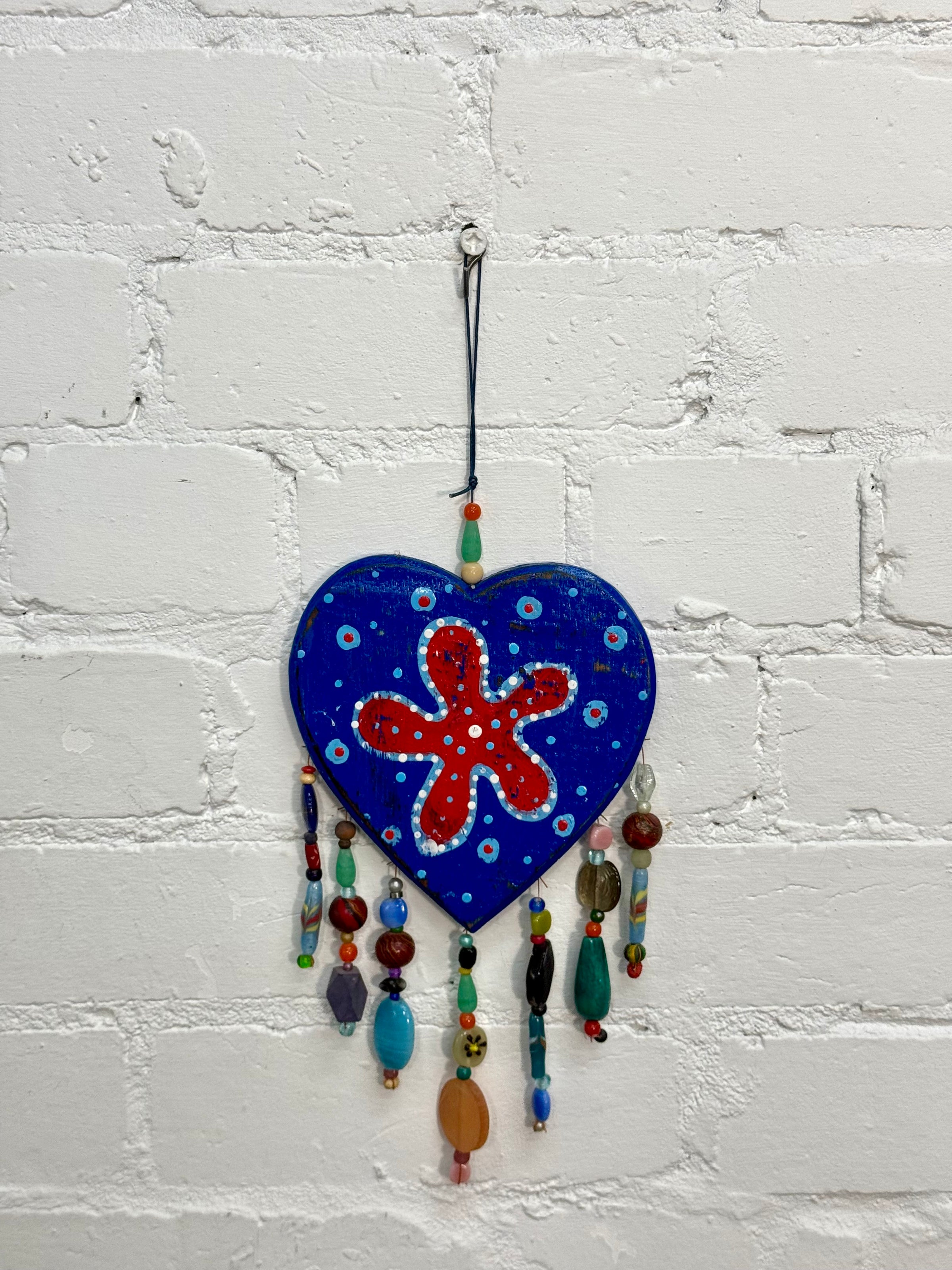 Wooden Beaded Heart Mobile