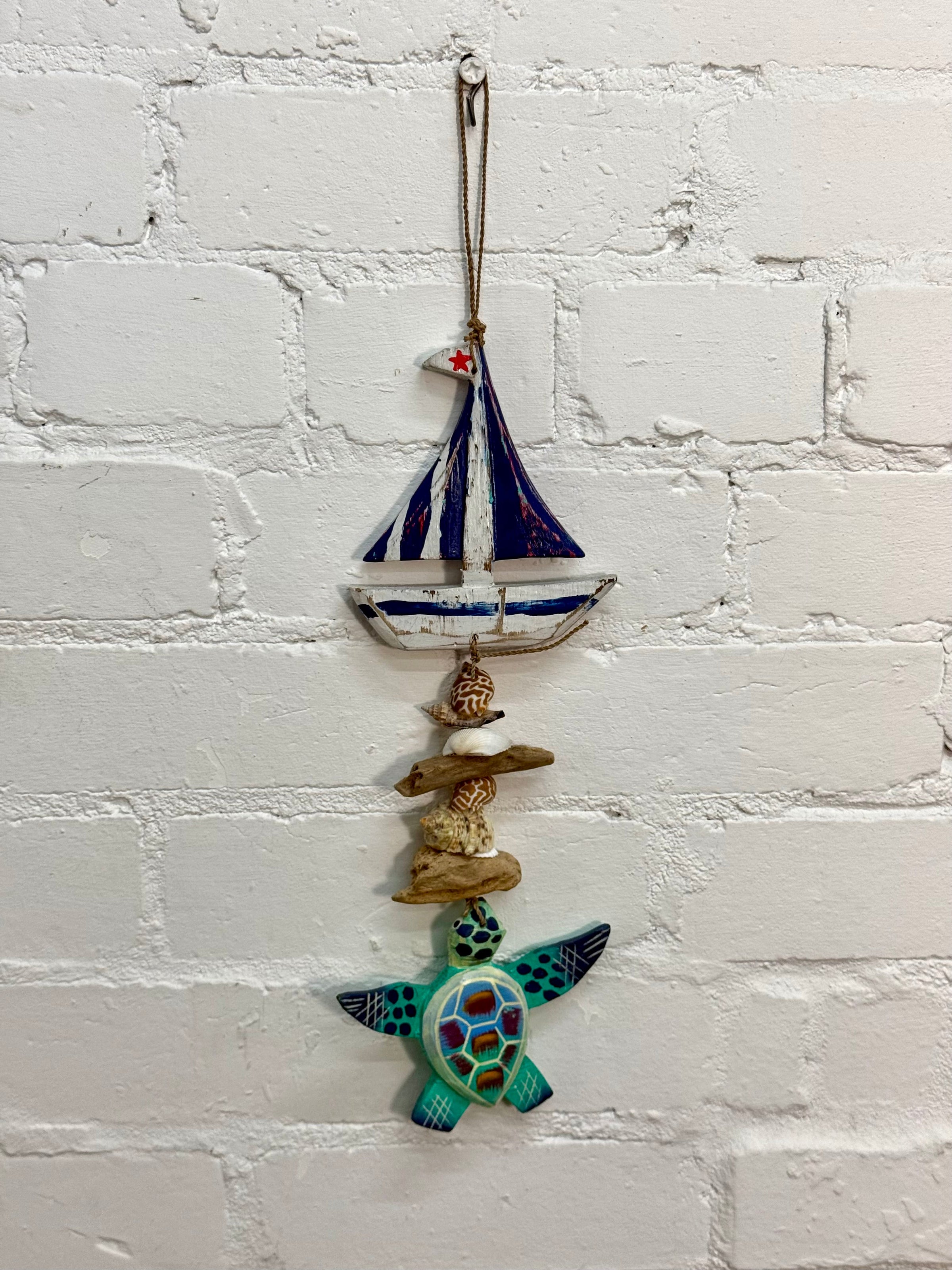 Wooden Boat & Turtle Hanger