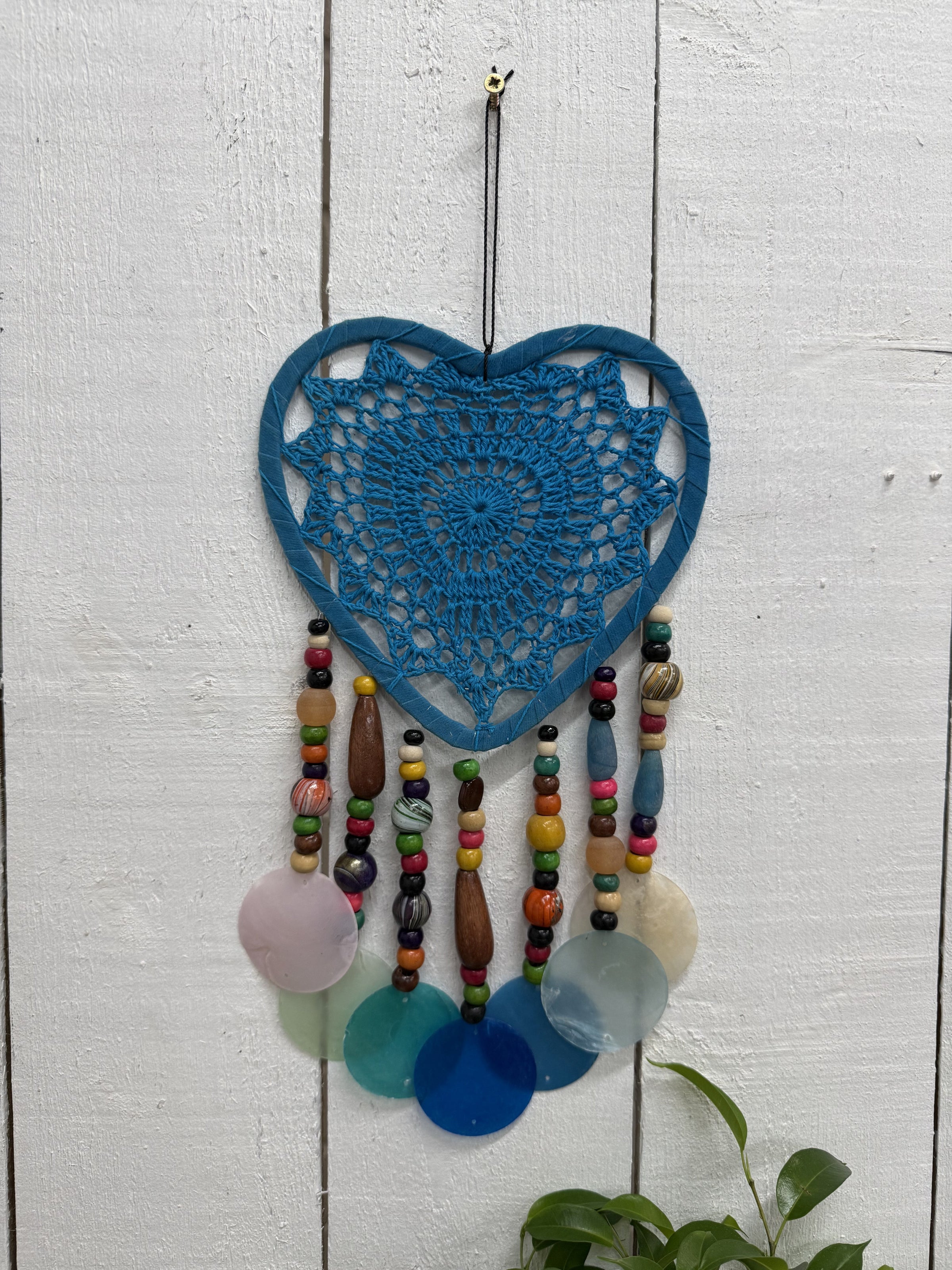 Crochet Shell & Heart Dreamcatcher