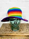 Cotton Rainbow Wide Brim Crochet Hat