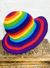 Cotton Rainbow Wide Brim Crochet Hat