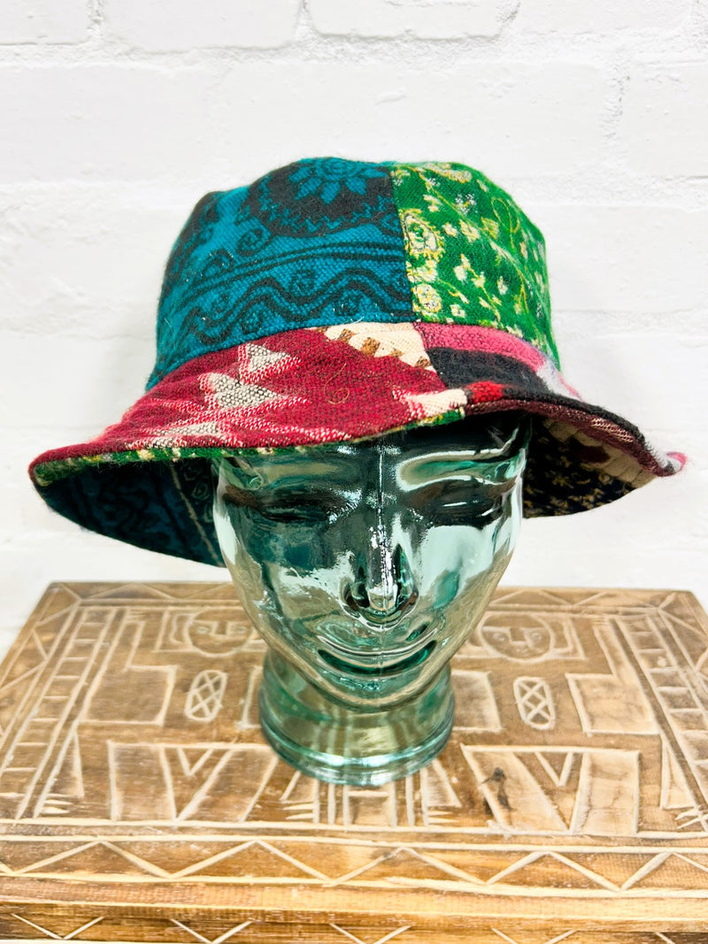 Acrylic Patchwork Blanket Bucket Hat