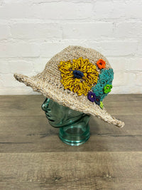 Cotton Flower Embroidered Hat