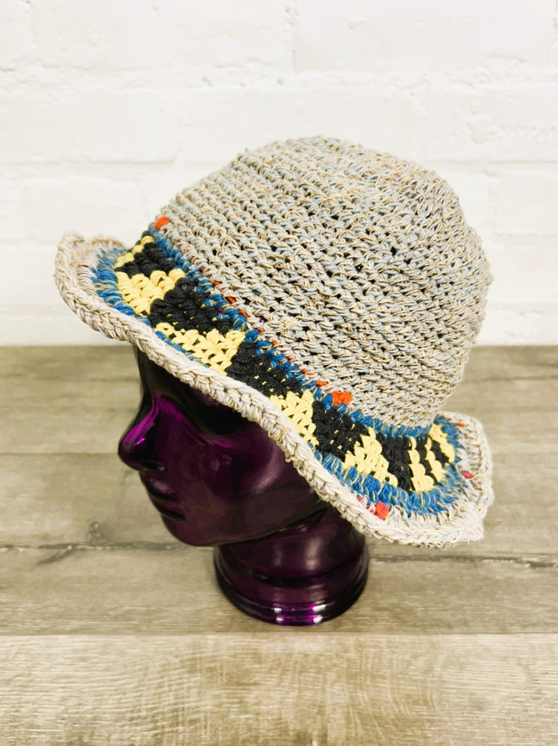 Patterned Hemp Sun Hat