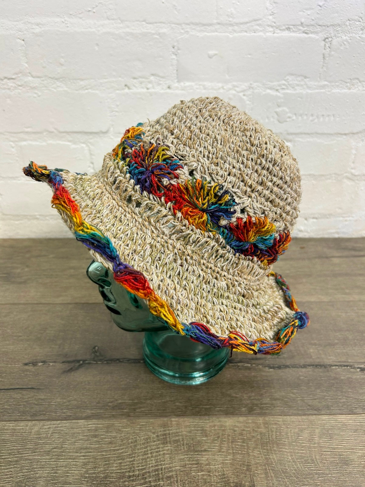 Hemp Natural & Rainbow Hat