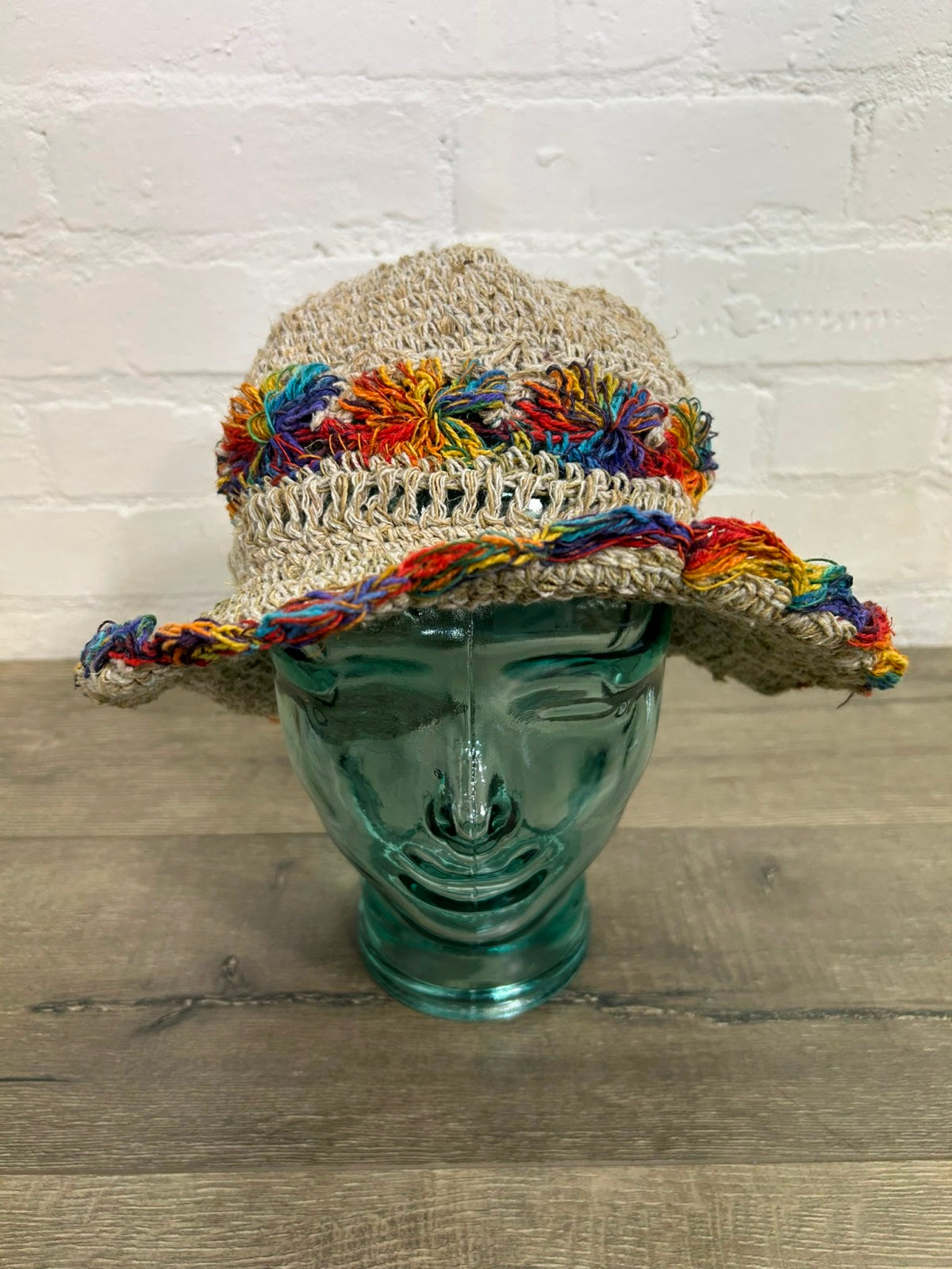 Hemp Natural & Rainbow Hat