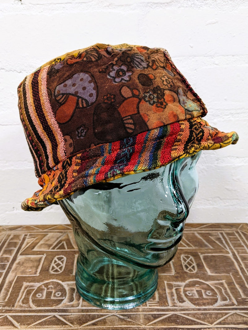 Cotton Patchwork Mushroom Hat