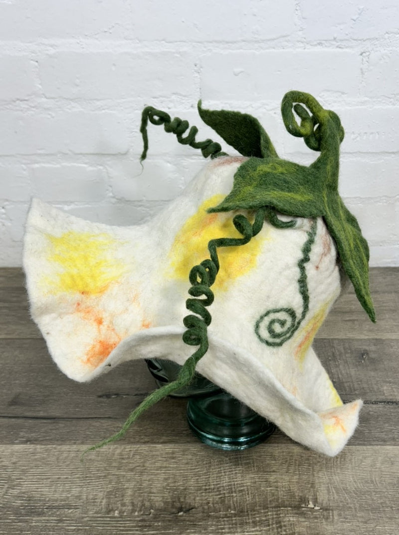 Felt Flower Hat With Spirals