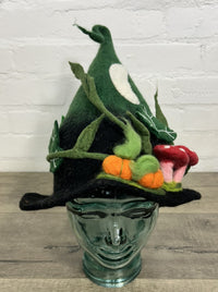 Felt Witches Hat With Pumpkin & Ivy