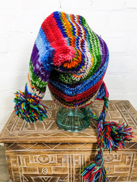 Rainbow Long Knitted Wool Hat