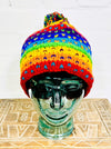 Wool Rainbow Bobble Hat
