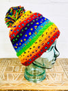 Wool Rainbow Bobble Hat
