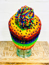 Wool Rainbow Bobble Hat