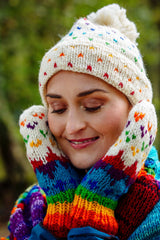 Rainbow Wool Mittens