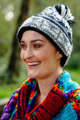 Wool Patterned Bobble Hat